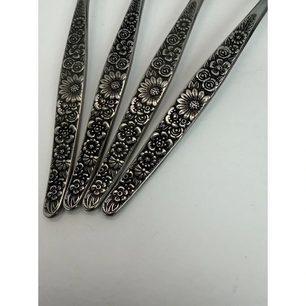 Interpur JARDINERA Stainless Steel Japan Floral 4 Teaspoons MCM